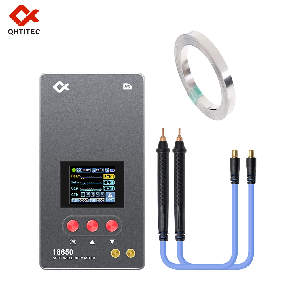 

JCD Portable Spot Welder Hand Energy Storage Spot Welding Machine Lithium 18650 Battery Welding Tools 100PCS Nickel Steel Strip