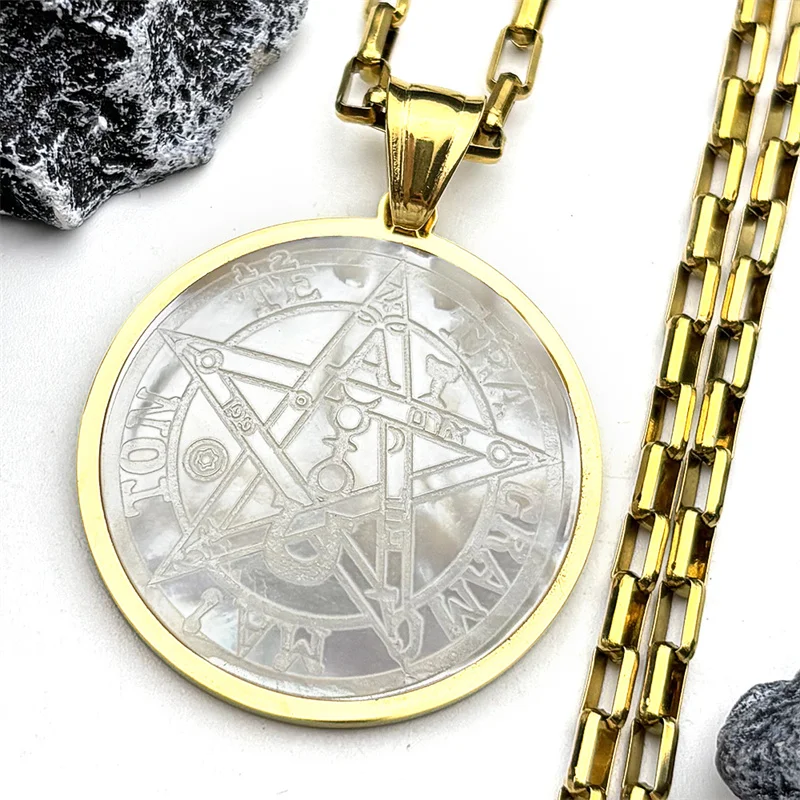 اليهودية Tetragrammaton العبرية الخماسي شل القلائد للنساء الرجال الفولاذ المقاوم للصدأ الذهب اللون الذكور سلسلة تميمة مجوهرات هدية