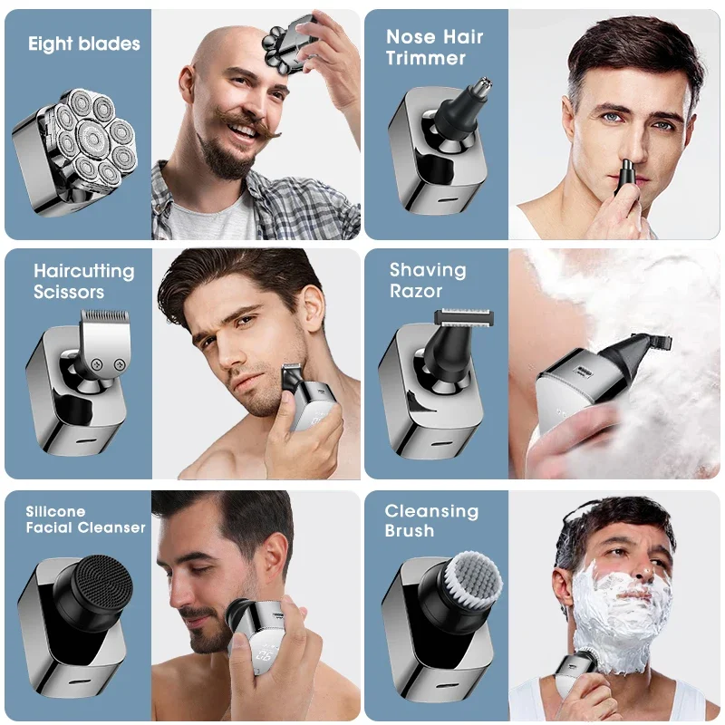 2024 NEW Resuxi LK-9188 Men's Multi Functional Electric Shaver Full Body Wash 9D Electric Shaver Clippers for Men