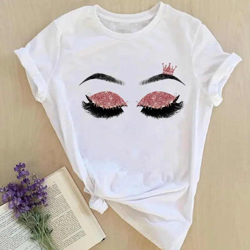 Women Print Tops Tees Sexy Lip Watercolor 2022 Female Ladies Summer Fashion Lady Tshirt Clothes Short Sleeve Graphic T-Shirt