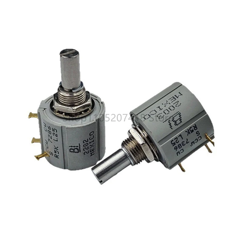 1 peça potenciômetro enrolado de fio multi-bobina s7286 r1k r2k r5k r10k l.25 dez voltas ccw cw s 7276 r1k 2k 5k 10k 20k 50k 100k 100r 500r