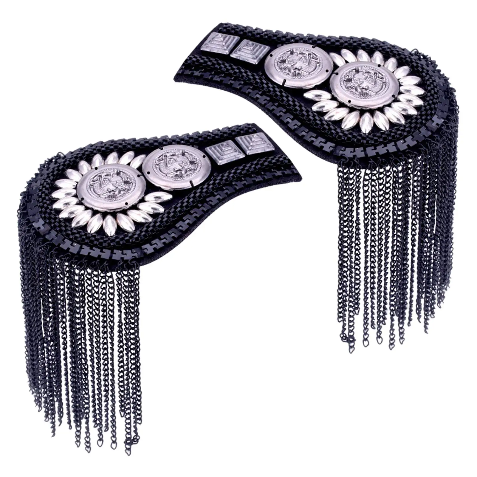 Metal Shoulder Boards Link Chain Fashion Brooch Simple Gifts Clothing Accessories for Costume Fancy Dress