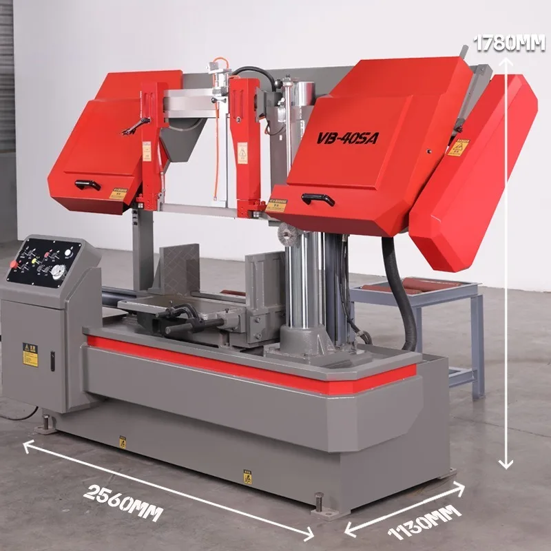 Firewire sawing machine Horizontal gantry band sawing Metal cutting machine Rebar small 40 horizontal semi-automatic