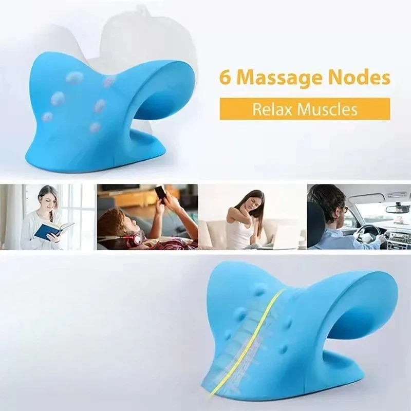 

Массажная подушка-тренажер для шеи и плеч, устройство для вытяжения шейного отдела позвоночника, массажер для головы, спины и тела