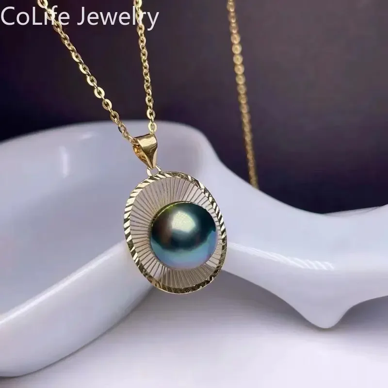 Luxury 18K Yellow Gold Pendant for Party 8mm To 9mm Natural Fresh Water Pearl Gold Pendant Woman Birthday Gift