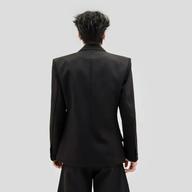 WVGA Autumn New Men Luxury Deconstructed Metal Strap Design Long Sleeve Blazer Niche Chic Casual Slim-Fit Suit Jacket Ins W28699
