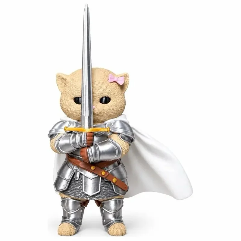 Kitten Knight with Sword Figurine