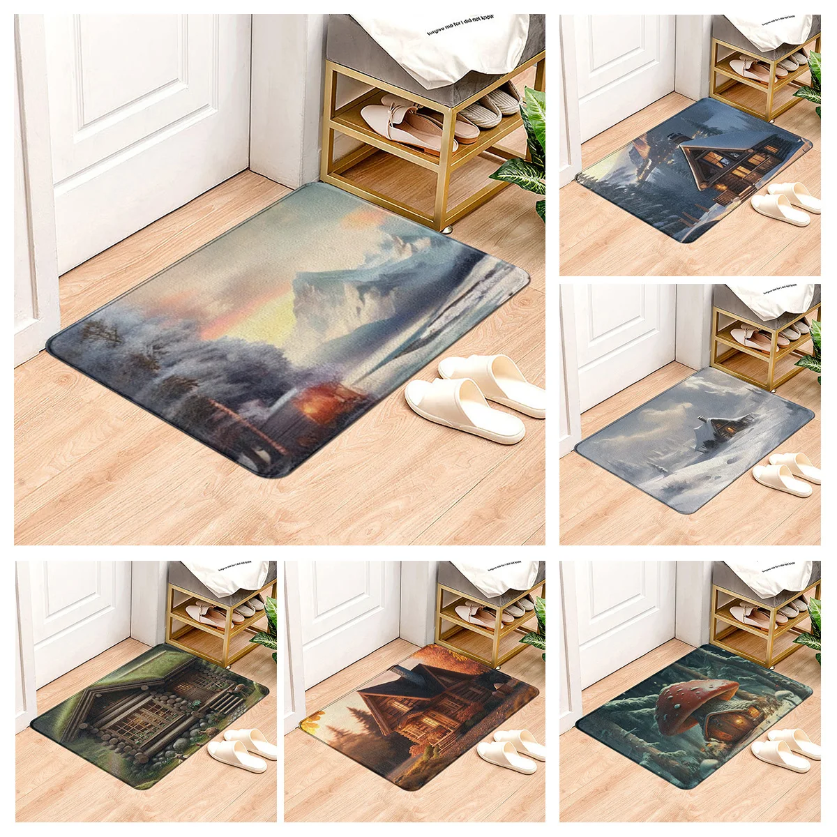 

House entrance carpet Home door mat Living Room Bath Foot bathroom non-slip water absorption rugs bath Merry Christmas winter