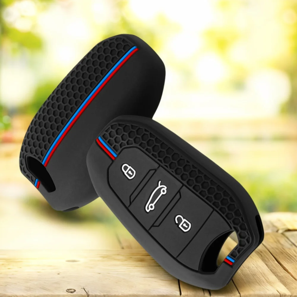 

Чехол-держатель для автомобильного брелока для Peugeot 208 DS3 5008 DS5 DS6 для Citroen C4 C5 X7, силиконовый резиновый чехол для смарт-брелока с дистанционным управлением