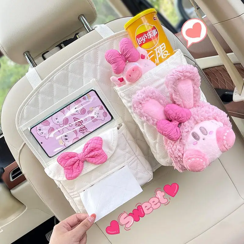 

Kawaii Kirbys Car Seat Back Storage Bag Storage Rack Anime Car Interior Multifunction Folding Car Seat Hanging Bag Girls Gift