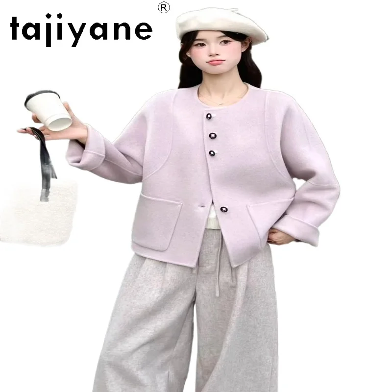 

TAJIYANE 10% кашемир 10% лиоцелл 80% шерсть пальто женское короткое верхняя одежда премиум-класса теплые женские куртки зимняя одежда женская 2025 코트
