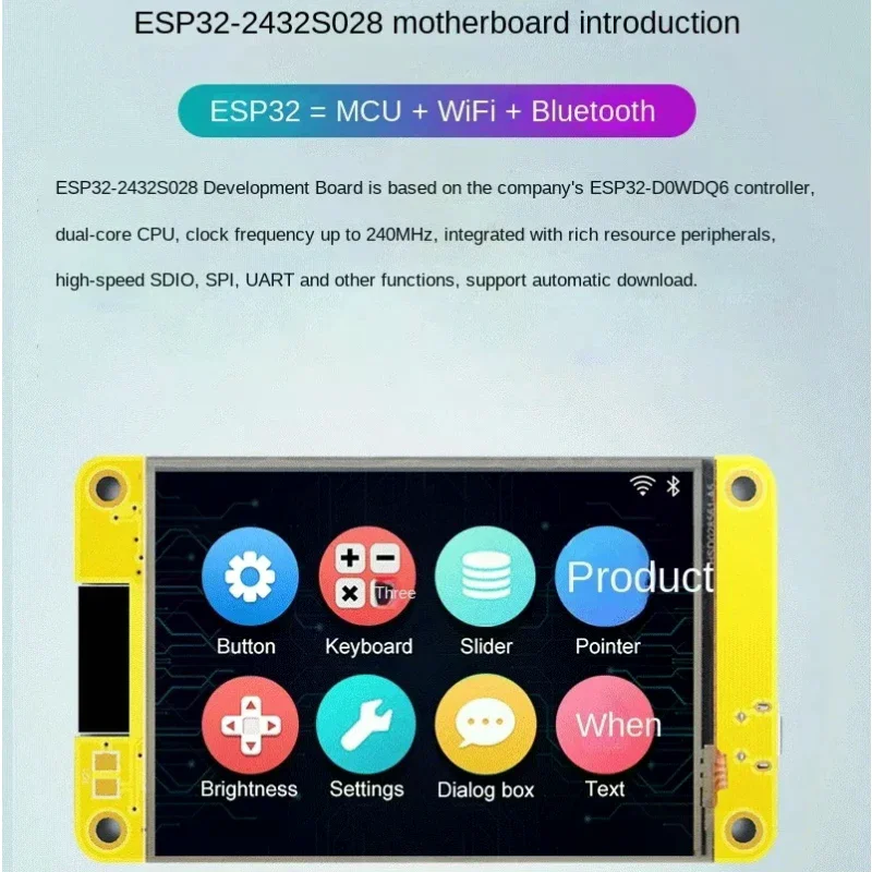 ESP32 Development Board 2.4 Inch Touch LCD TFT Module 240x320 Resolution WIFI Bluetooth LVGL GUI For Arduino