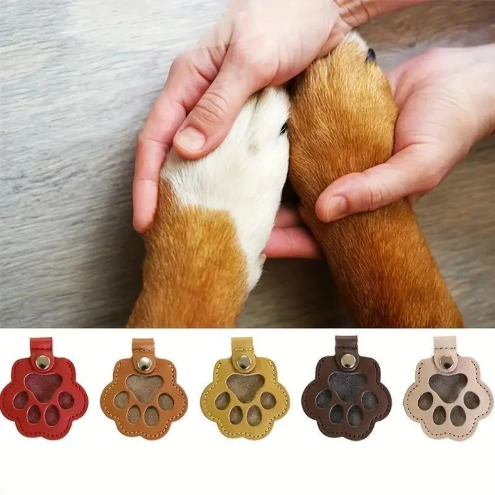 Chaveiro Personalizado para Armazenamento de Pelos de Animais de Estimação, Pingente Fofo, Chaveiro Memorial com Padrão de Pata de Gato e Cachorro, em
