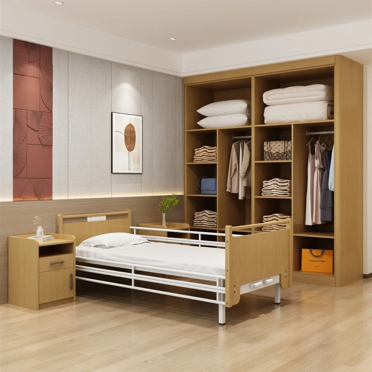 خزانة تخزين فردية مخصصة متعددة الوظائف لكبار السن أثاث منزلي حديث لمنازل التمريض وغرف النوم #3