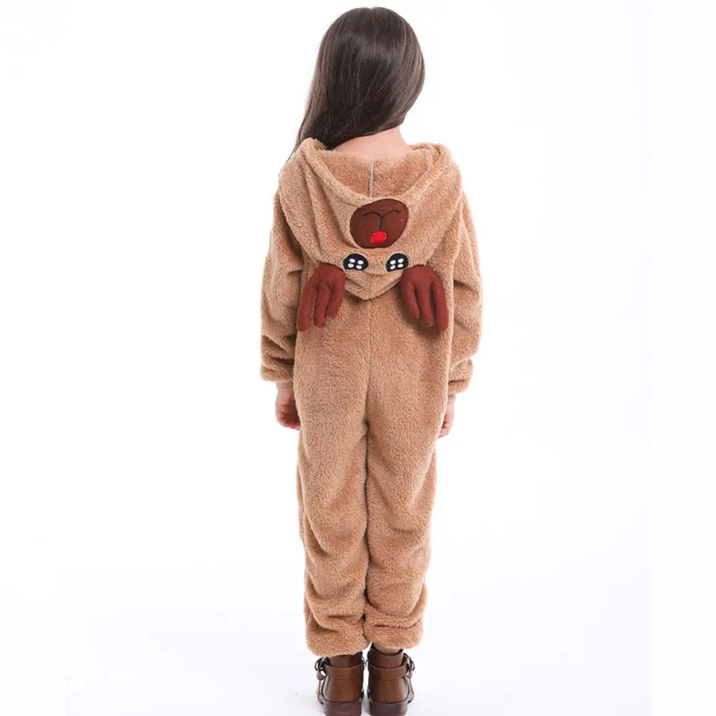 

Dark Khaki Elk Costume Size M 120-130cm Coral Fleece Comfortable Animal Cosplay Clothes for Carnival Halloween Party Role Play