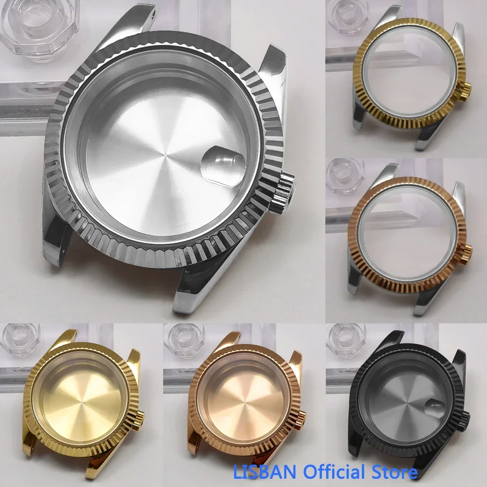 

Lisban 36mm 40mm Silver Case Sapphire Glass fit for NH35 NH36 NH34 ETA 2836 Miyota8215 821A Mingzhu DG2813 3804 movement