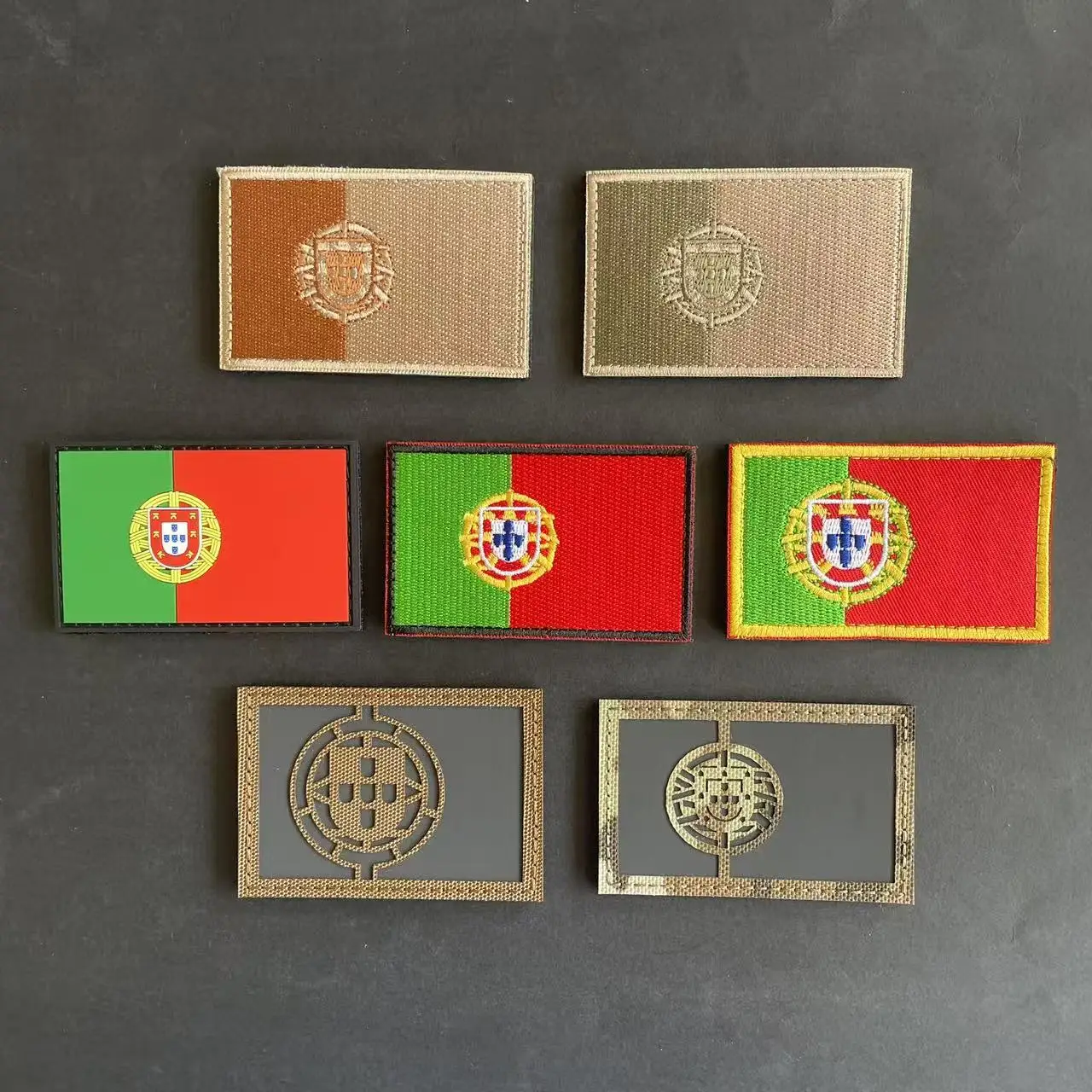 Portugals Nationalflagge Taktisches Militäremblem, IR-Reflektierende Aufkleber, PVC-Gummi-Abzeichen Kleidungsapplikationen Bestickte Aufnäher