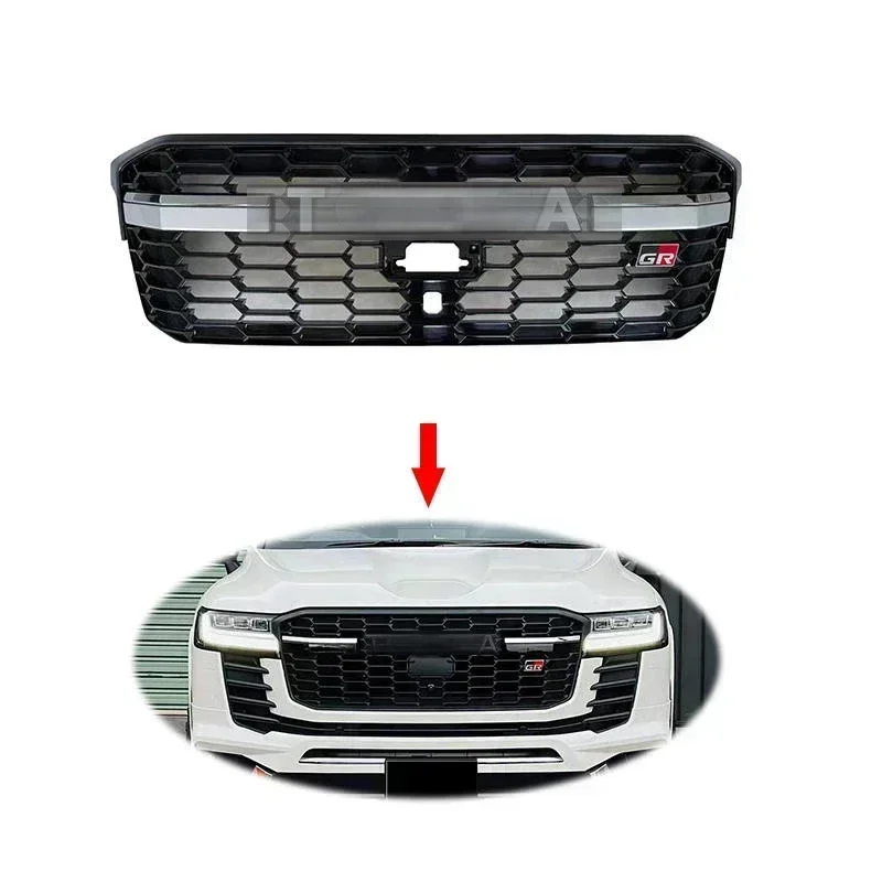 Upgrade GR Style Front Bumper LC300 Grille with Light LED DRL for Land Cruiser 2022