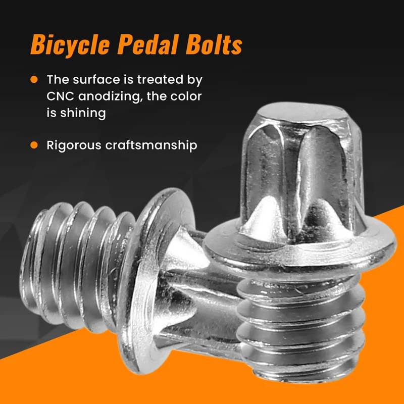 50 шт., дорожные MTB, складные велосипедные педали, противоскользящие гвозди, сменные винты, штифты, болты, велосипедные шестигранные винты M4, набор штифтов для педали, дорожные