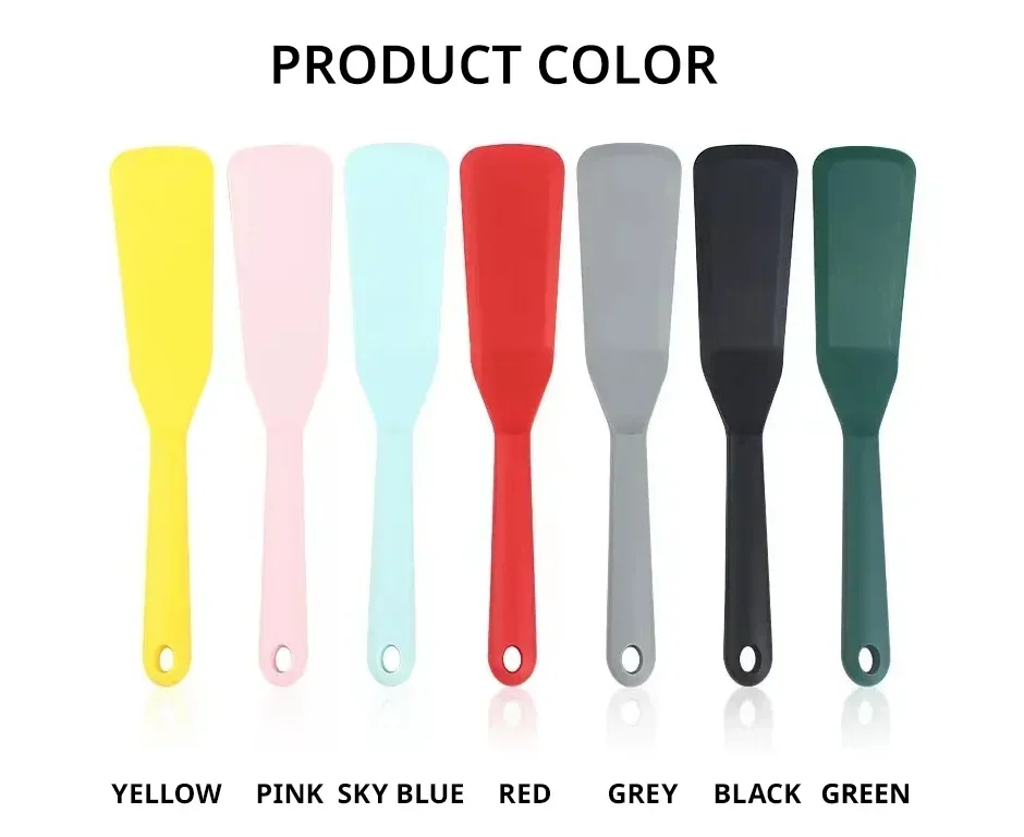 

7 Color Silicone Frying Shovel Non-stick Surface Kitchen Pancake Fried Egg Transfer Shovel Steak Shovel Kitchen Baking Tools