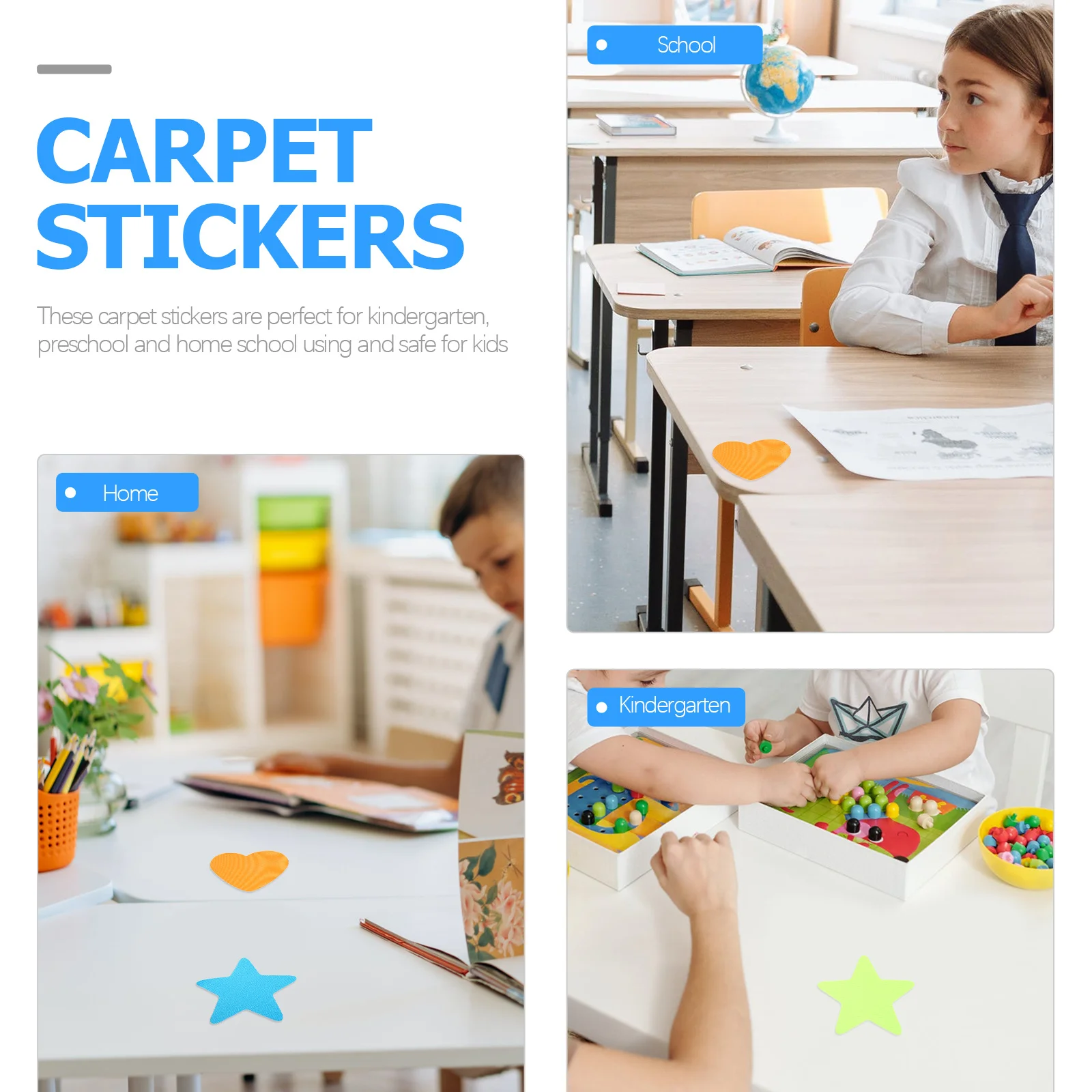 20 Pcs Educational Carpet Stickers Marker Classroom Spot Colorful Floor Rug Markers for Rugs Circle Marking Spots