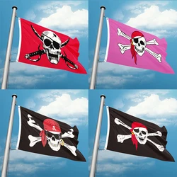 Pirate Flag 3X5 ft custom Skull and Cross Crossbones Jolly Roger Polyster Material Double Penetration For Indoor Outdoor Use