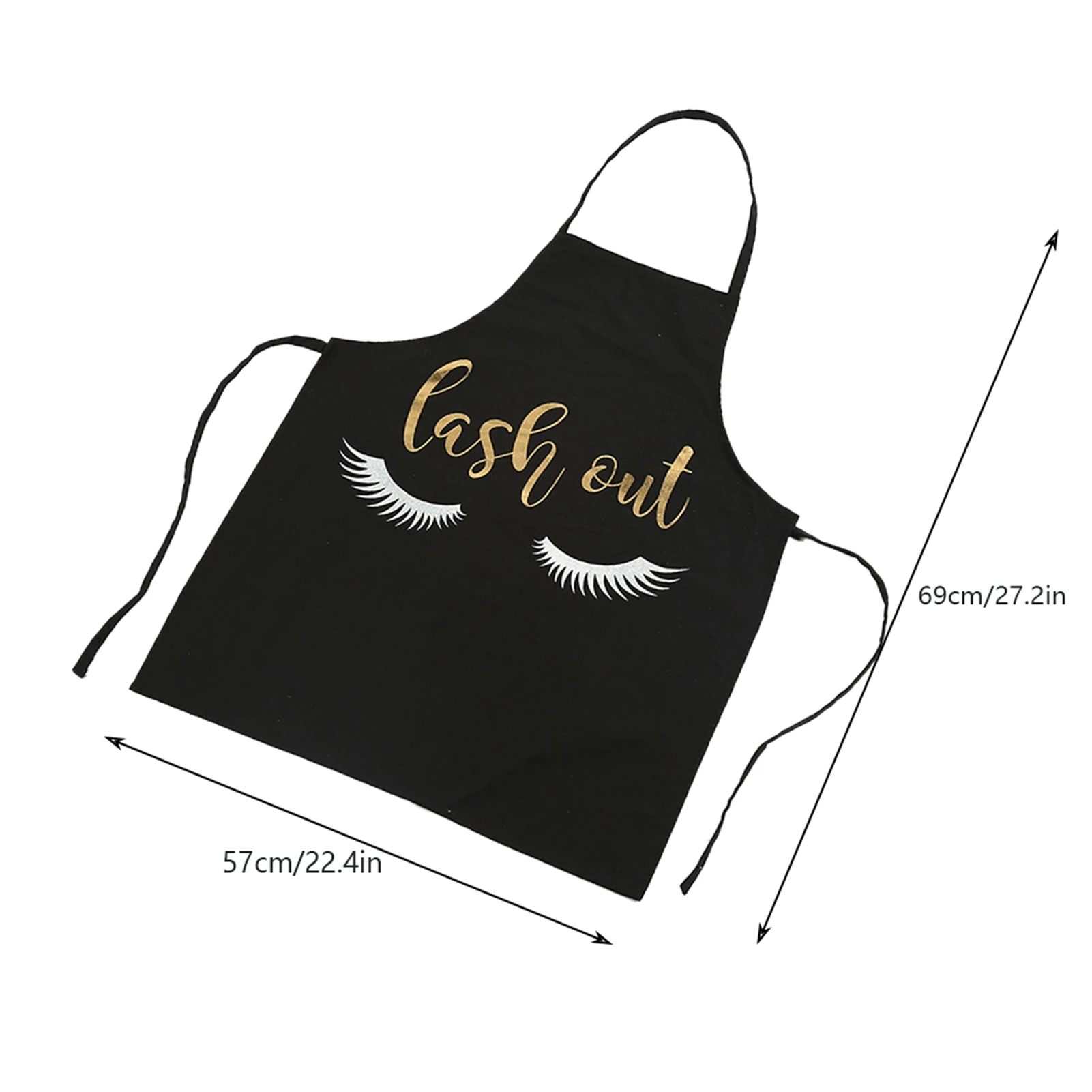 Eyelashes Gold Blocking Cooking Baking Apron Bib For Home Kitchen Cafes