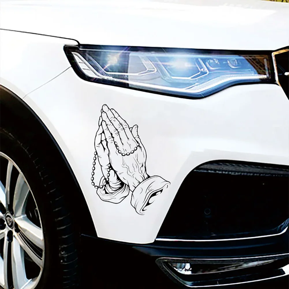 Car Exterior Body Sticker Laser Buddha Hand Prayer Bead Design Occlusion Scratch Refrigerator Air Conditioner Reflective Sticker