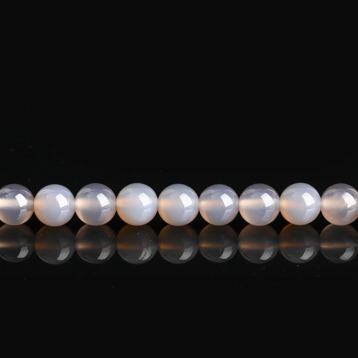 1 ستراند الحجر الطبيعي رمادي العقيق حبة مستديرة فاصل فضفاض الجزع حبة لصنع المجوهرات سوار ذاتي الصنع إكسسوارات عقد #3