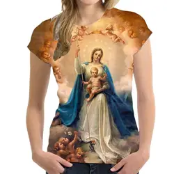 Summer Virgin Mary 3D Print T-shirt Women Man T Shirts Harajuku Streetwear Short Sleeve Tees Unisex Oversized Y2k Tops Clothing