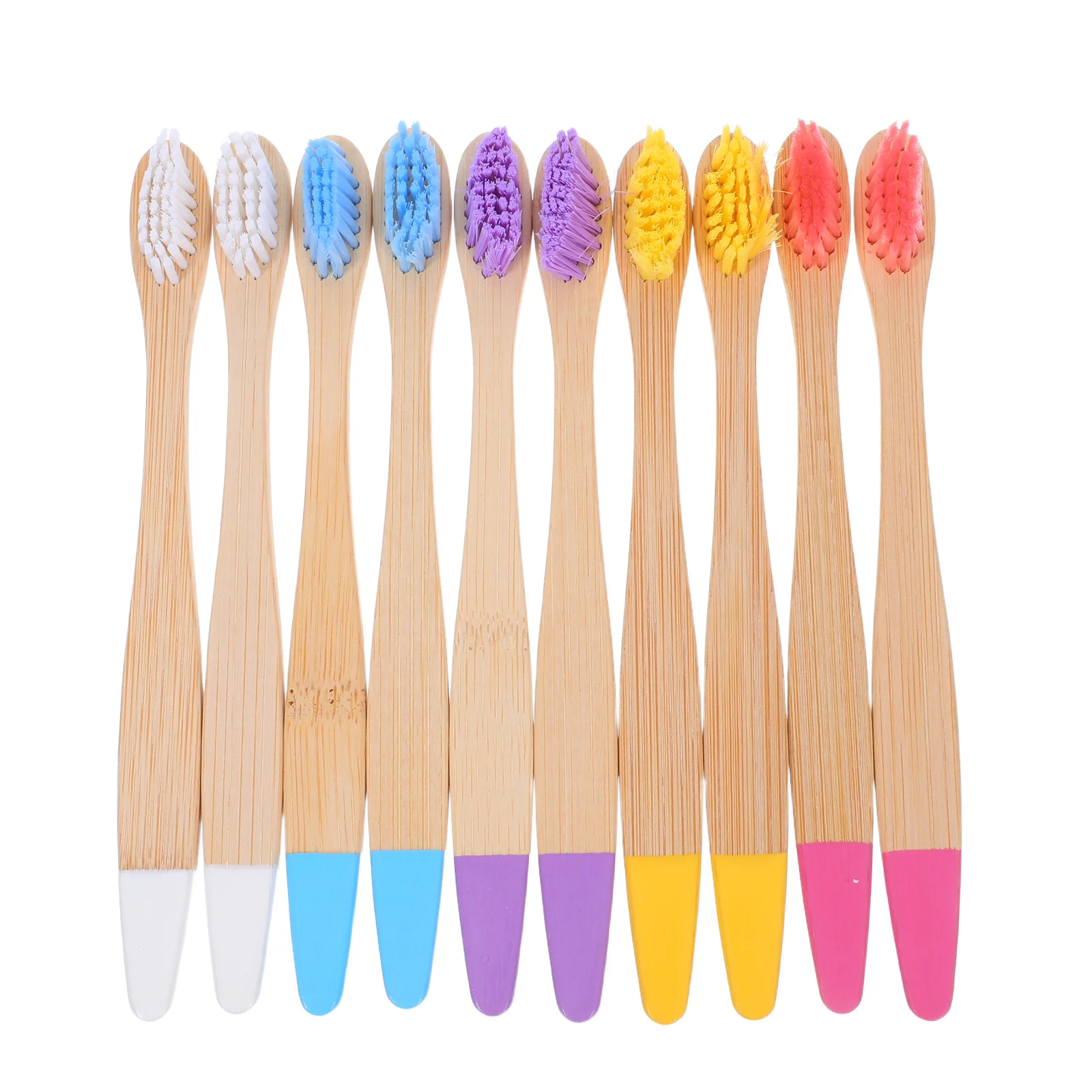 

10pcs Children Bamboo Toothbrush Soft Bristles Colorful Kids Toothbrush For Daily Oral Care Travel Home Hotel Party Use Toddler