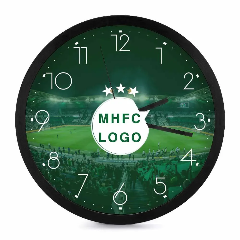 Israel Maccabi Haifa F.C Three Star MHFC LOGO Round Decor Wall Clock SilentLarge Decorative for Living Room Bedroom Office