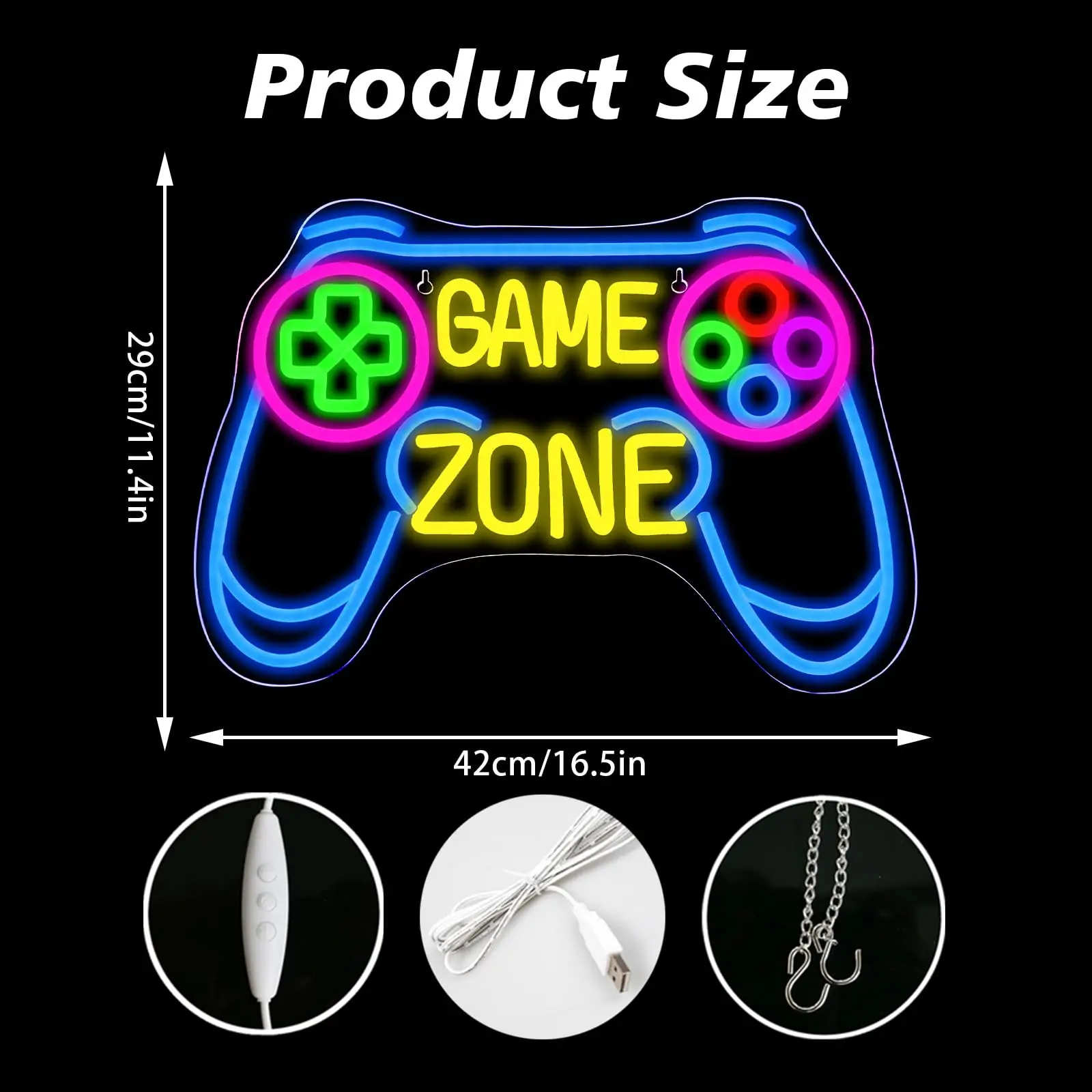 

Game Zone Неоновая светодиодная вывеска геймера Игровой свет для подростков, мальчиков, детей, дней рождения, Рождества, видеоигр Декор Подарки для стены, спальни