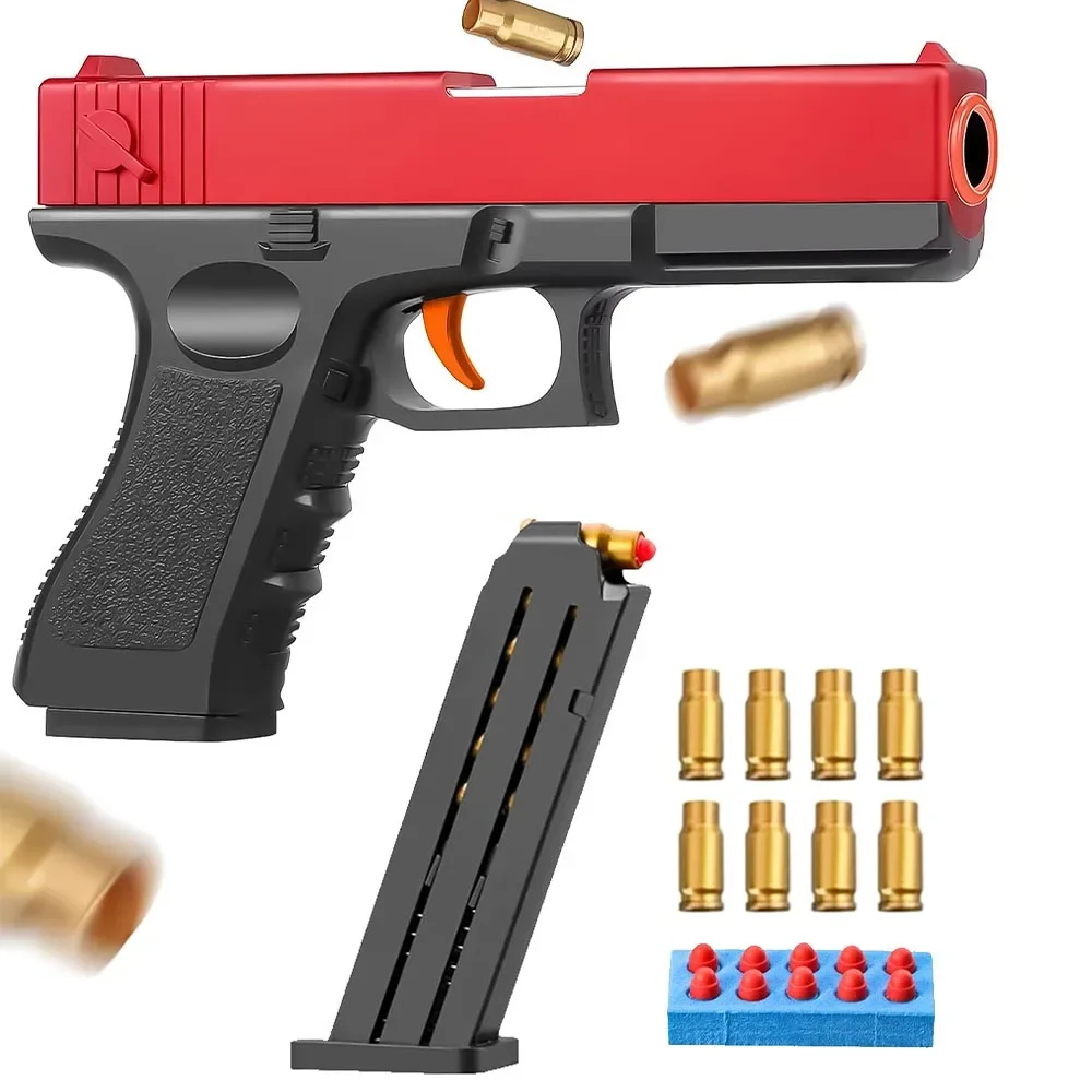 Glock Toy Pistol Plastic EVA Foam Darts Bullets Gun Simulation Model Pistol Beginner Aim Train Handgun Air Gun Boys DIY Gift