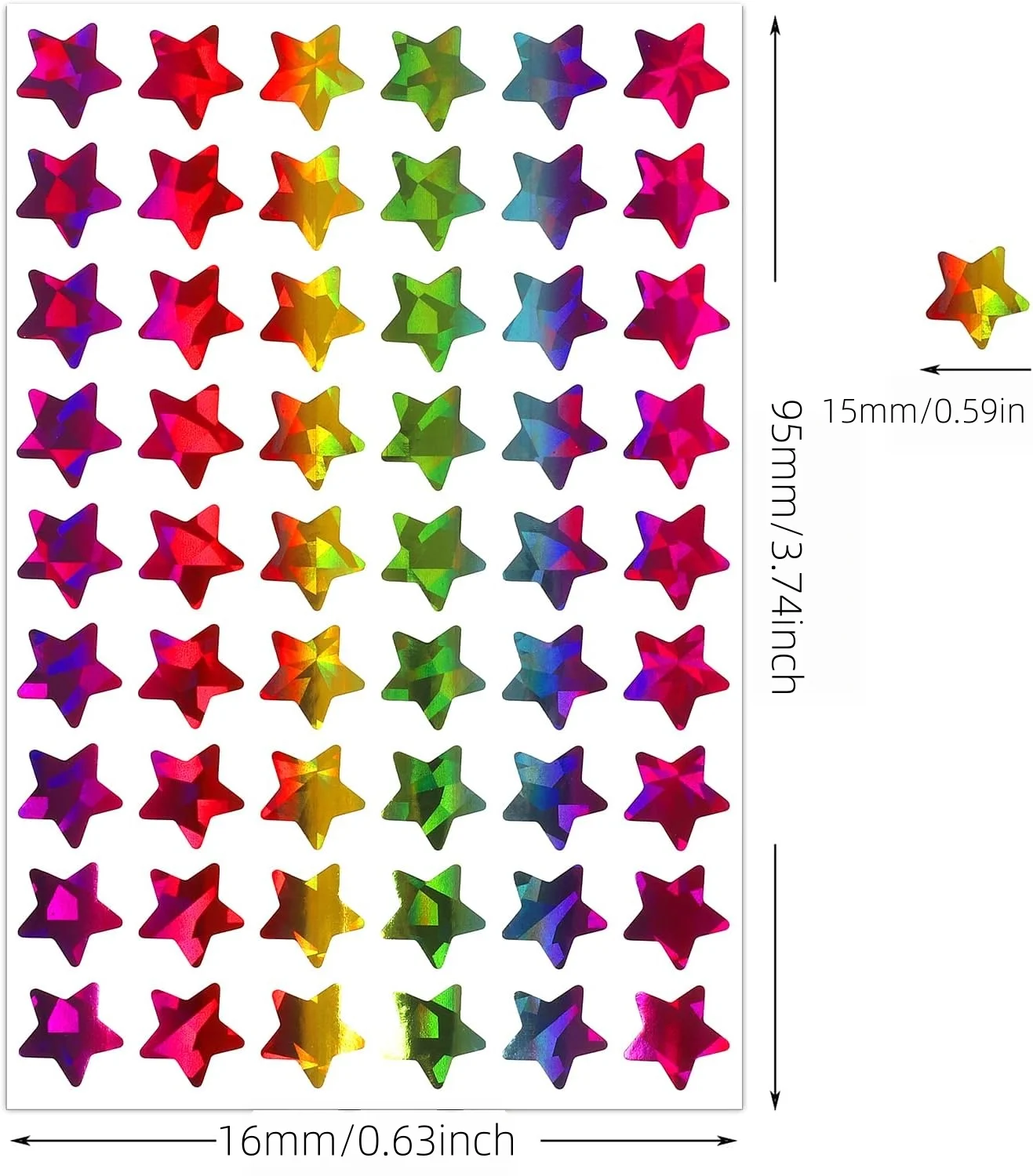 10/20/30pcs Star Stickers, Laser Shiny Sparkle Star Decal Stickers Colorful Incentive Reward Sticker Behavior Chart Sticker
