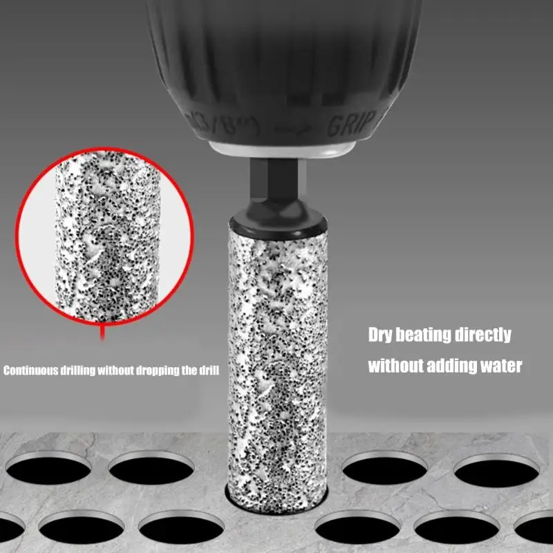 

3 кусок 6/8/10 мм Diamonds Drill Bits Set 1/4 -дюймовый шестиугольный хвостовик для плитки из стеклянного мрамора сухой буровой