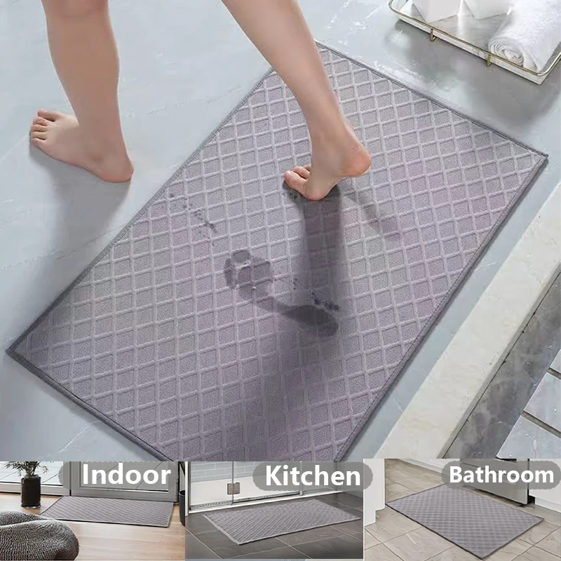 

Anti Slip Comfortable Absorbent Bathroom Mat Solid Color Living Room Bedroom Decoration Mat Easy To Clean Carpet 욕실 미끄럼 방지 매트