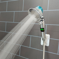 New LED Shower Head Temperature Digital Display Bathroom Shower High Pressure Handheld Showerhead with Adjustable Button