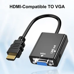 Adapter HDTV TO VGA With Audio HDTV Male To VGA Female Converter Port HD To VGA Output 1080P HDTV Audio TV AV HDTV Video