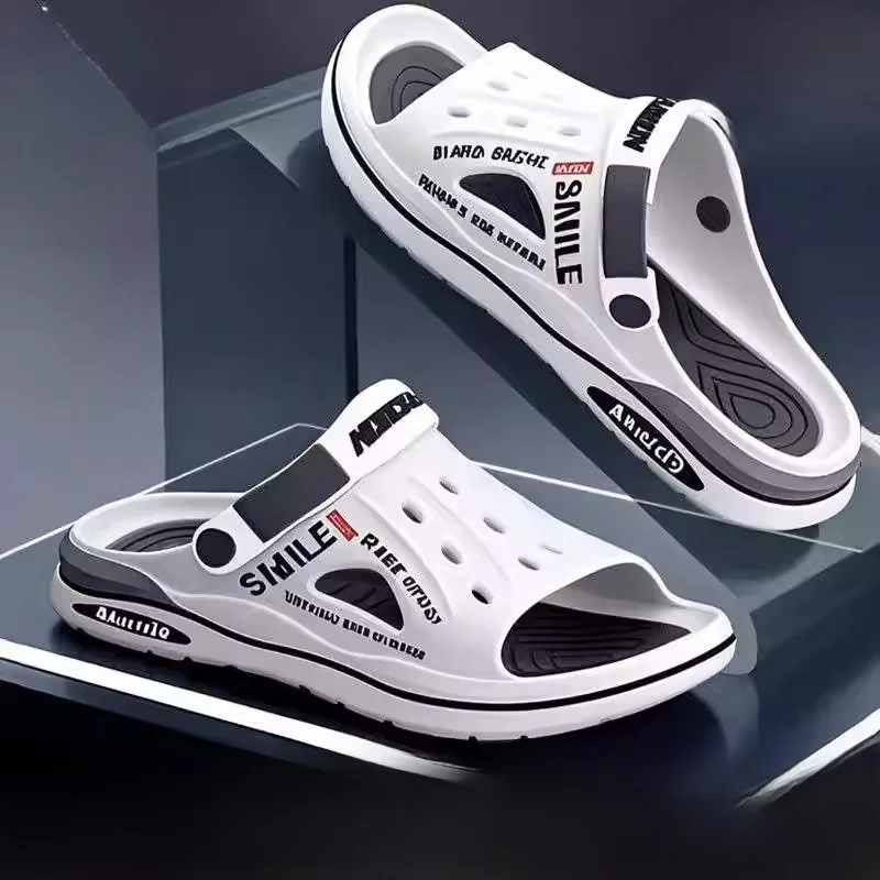

Men's Summer 2026 Beach Shoes Outdoor Casual Driving Thong Slippers Anti-Slip Sports Leisure Two-Way Wear PVC Fiber Breathabl...