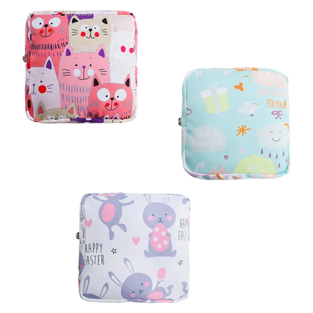 Cute Large Capacity Sanitary Napkin Storage Bags Cartoon Girls Physiological Period Tampon Organiser Bag Tampon Bag Period Kit A