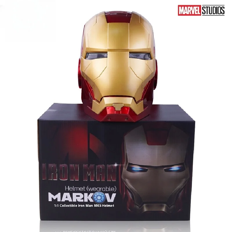 Marvel Iron Man Helmet New Iron Man Helmet Black Gold Black Silver Touch Luminous Adult and Children's Birthday Gifts Male Holid