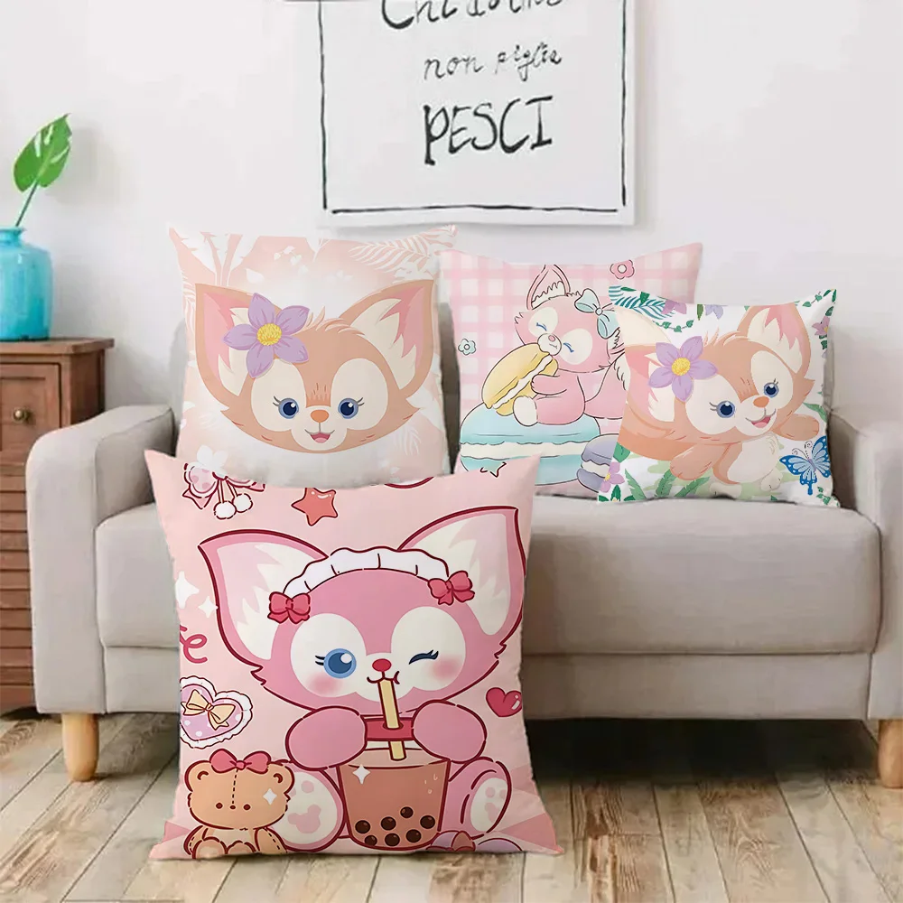 Lovely Pink LinaBell Pillow Covers Cartoon Sofa Decorative Home Double-sided Printing Short Plush Cute Cushion Cover