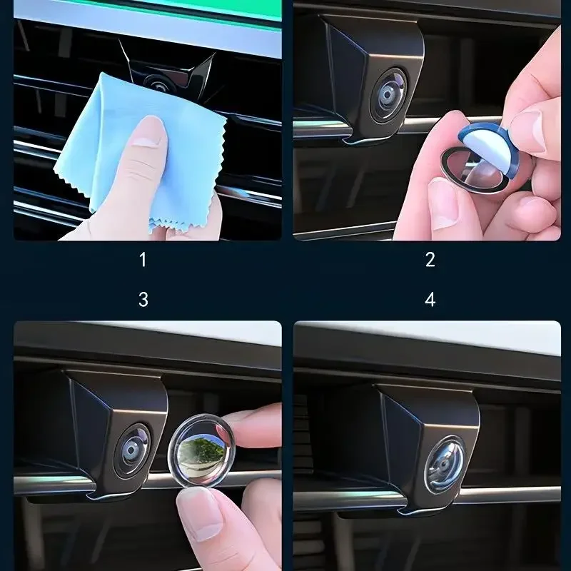 2pcs Car Camera Lens Protective Cover 360 Panoramic Reversing Camera Lens Guards HD Scratch Resistant Modification Accessory