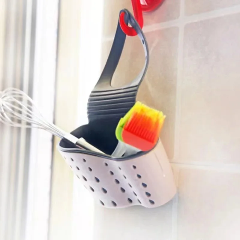 Kitchen thickened double sink bag sink plastic drain basket storage hanging basket storage rack drain rack