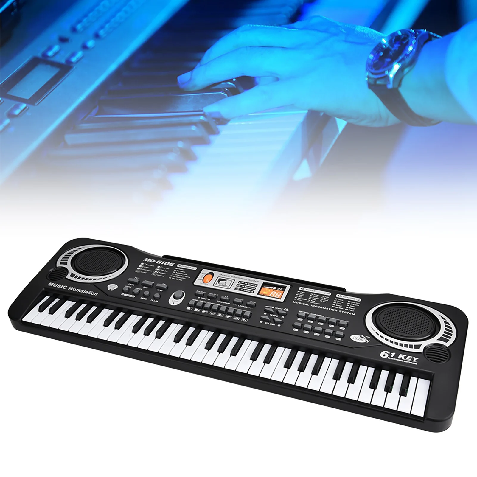 61‑Key Electric Digital Key Board Piano Musical Instruments Kids  with Microphone Electric Piano Keyboard Electric Piano