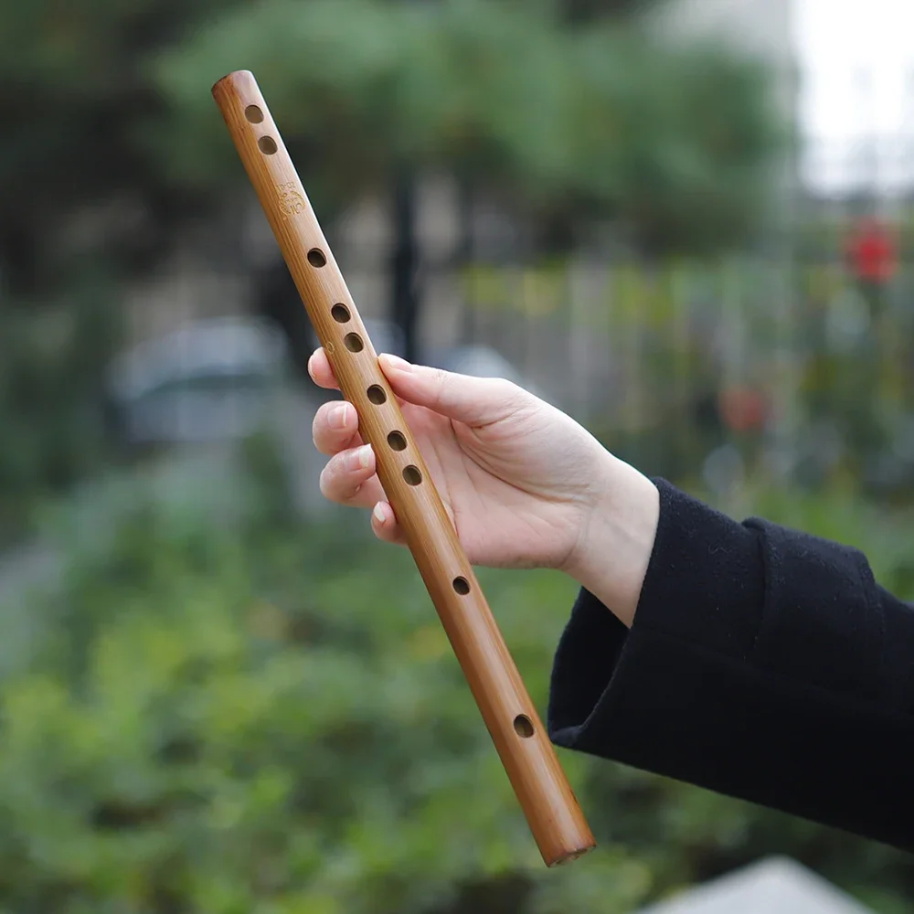 MABT 6 Holes Piccolo Bamboo with Velvet Bag Traditional Chinese Piccolo Instrument Classical Bamboo Flute C/D/E/F/G Tone