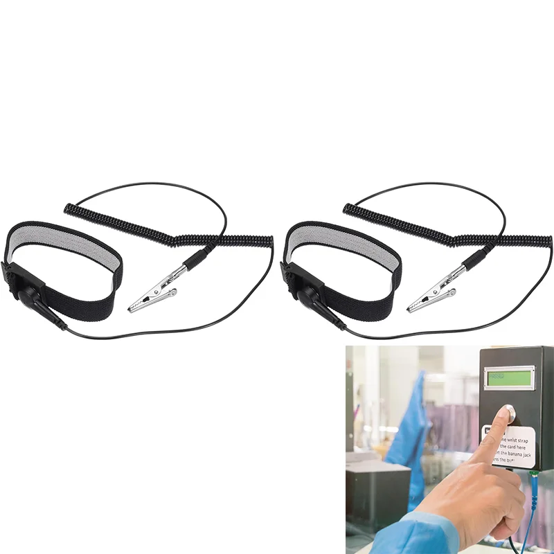 Anti-Static Wrist Strap Grounding Wrist Strap Adjustable Circumference Anti-Static Bracelet 2 Pack Computer Electronics Repair