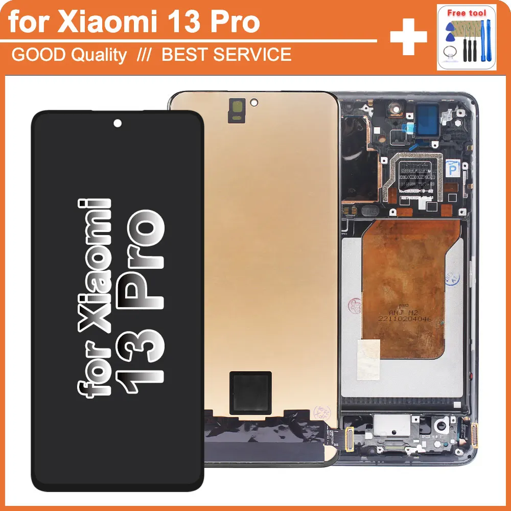 AMOLED LCD for Xiaomi Mi 13 Pro LCD Display Touch Digitizer Replacement for Xiaomi 13 Pro 2210132G 2210132C LCD With Frame