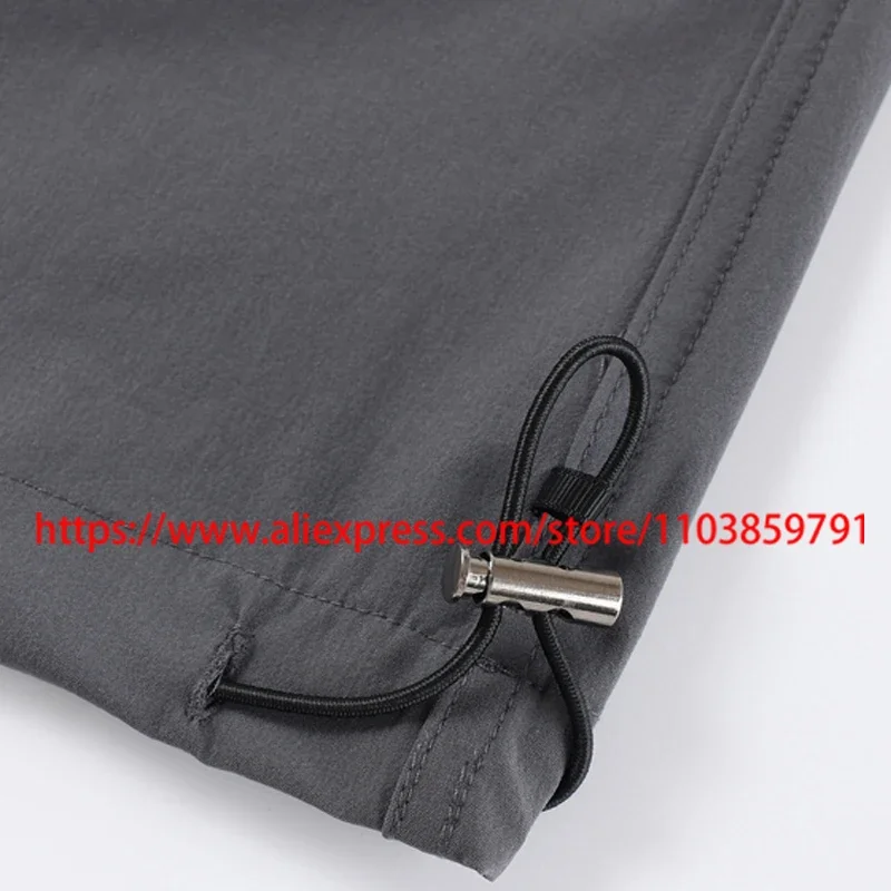 한국식 낙하산병 Nonnod 캐주얼 바지 대형 포켓 무릎 주름 넓은 다리 바지 방수 속건성 Nonnod 카고 바지